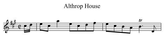 Althrop House - staff notation