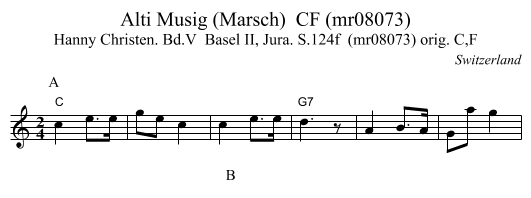 Alti Musig (Marsch)  CF (mr08073) - staff notation
