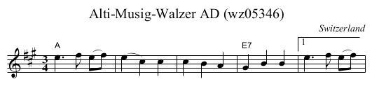 Alti-Musig-Walzer AD (wz05346) - staff notation