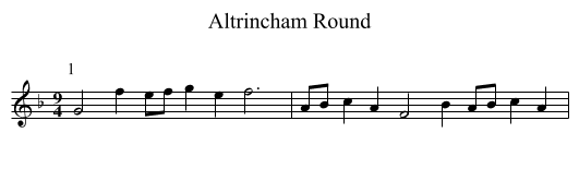 Altrincham Round - staff notation