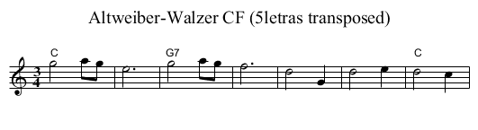 Altweiber-Walzer CF (5letras transposed) - staff notation