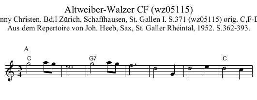 Altweiber-Walzer CF (wz05115) - staff notation