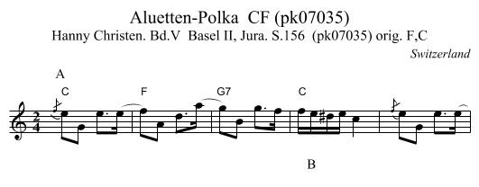 Aluetten-Polka  CF (pk07035) - staff notation