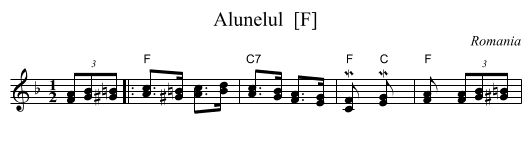 Alunelul  [F] - staff notation