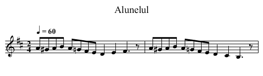 Alunelul - staff notation