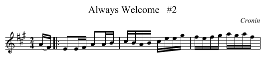Always Welcome   #2 - staff notation
