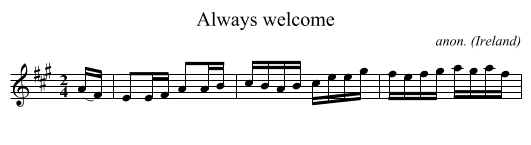 Always welcome - staff notation
