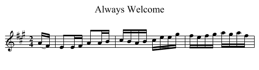 Always Welcome - staff notation