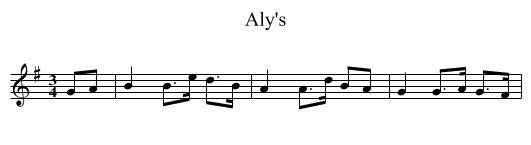 Aly's - staff notation