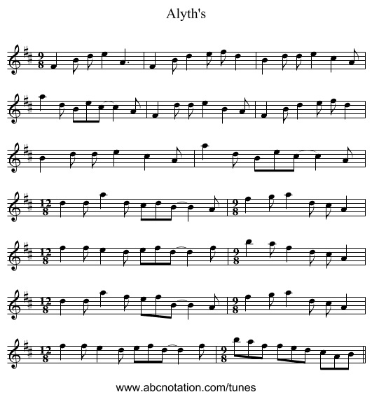 Alyth's - staff notation