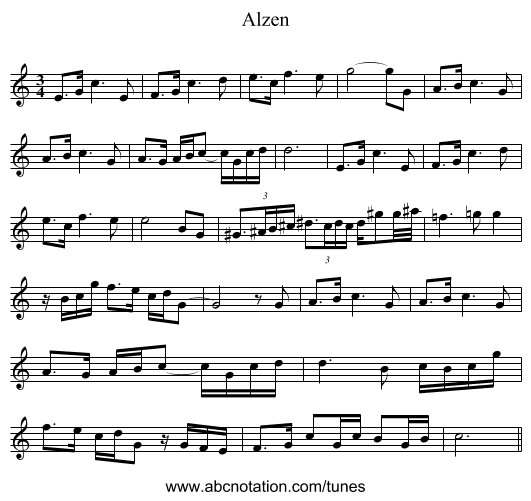 Alzen - staff notation
