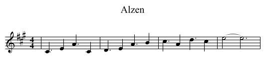 Alzen - staff notation