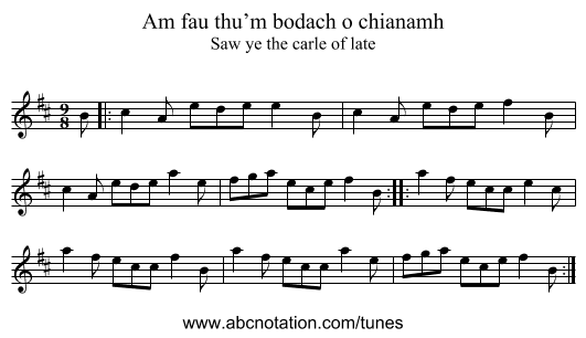 Am fau thu’m bodach o chianamh - staff notation