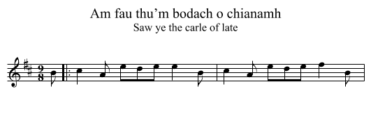 Am fau thu’m bodach o chianamh - staff notation