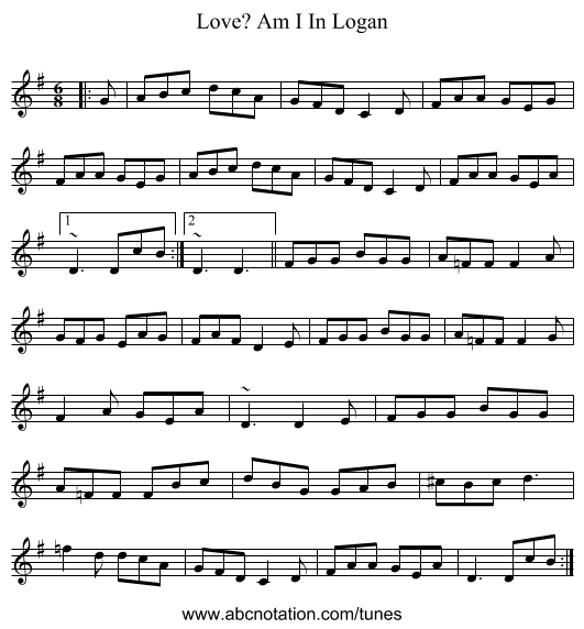 Am I In Logan, Love? - staff notation