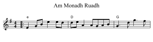 Am Monadh Ruadh - staff notation