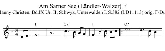 Am Sarner See (L&auml;ndler-Walzer) F - staff notation