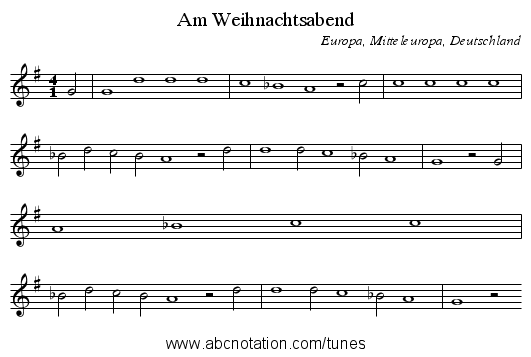 Am Weihnachtsabend - staff notation