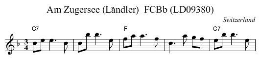 Am Zugersee (L&auml;ndler)  FCBb (LD09380) - staff notation
