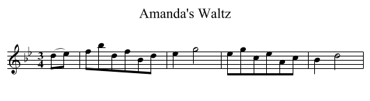 Amanda's Waltz - staff notation