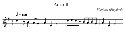 Amarillis - staff notation