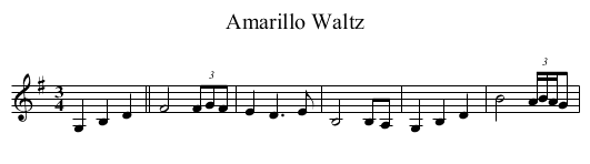 Amarillo Waltz - staff notation