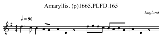 Amaryllis. (p)1665.PLFD.165 - staff notation