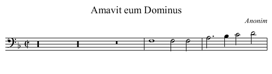 Amavit eum Dominus - staff notation