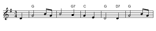 Amazing Grace - staff notation