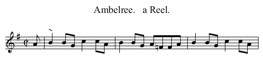 Ambelree.   a Reel. - staff notation