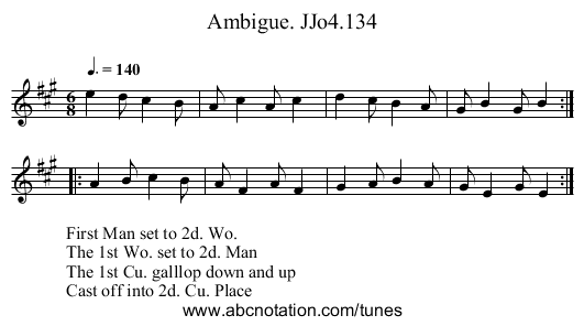 Ambigue. JJo4.134 - staff notation