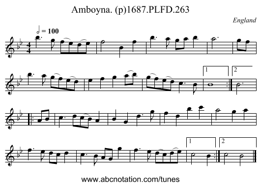 Amboyna. (p)1687.PLFD.263 - staff notation