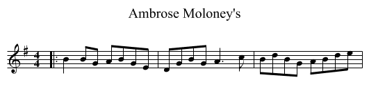Ambrose Moloney's - staff notation