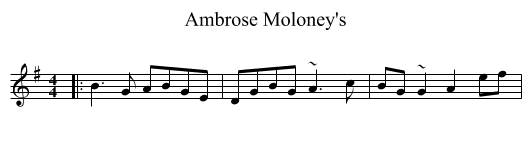 Ambrose Moloney's - staff notation