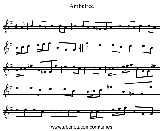 Ambulree - staff notation