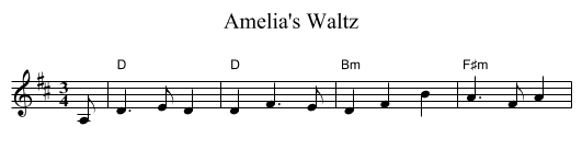 Amelia's Waltz - staff notation