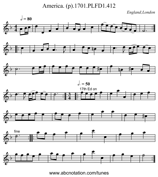America. (p).1701.PLFD1.412 - staff notation