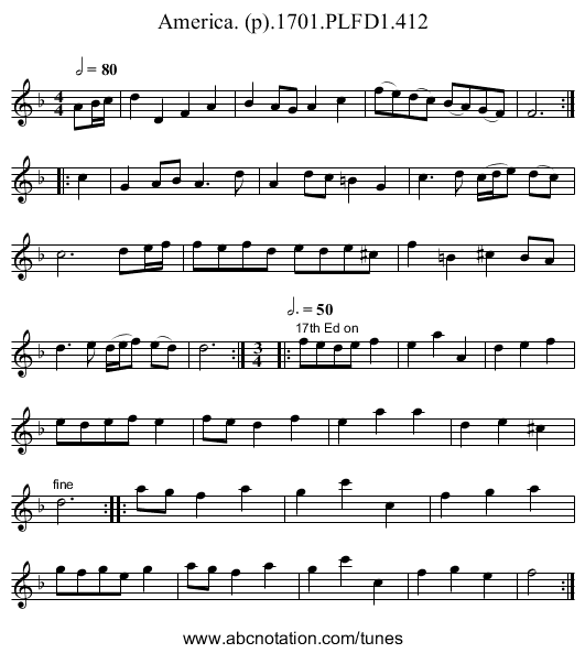 America. (p).1701.PLFD1.412 - staff notation