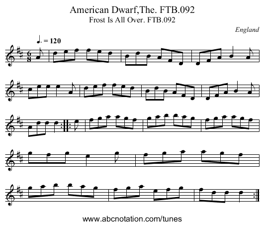 American Dwarf,The. FTB.092 - staff notation