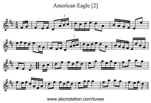 American Eagle [2] - staff notation