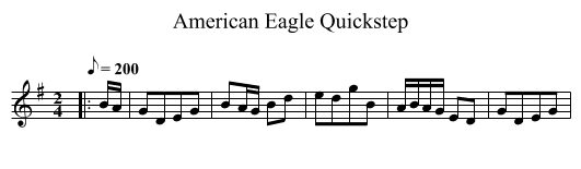 American Eagle Quickstep - staff notation