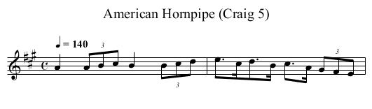 American Hornpipe (Craig 5) - staff notation