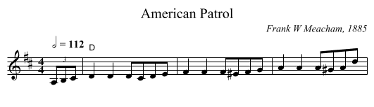 American Patrol - staff notation