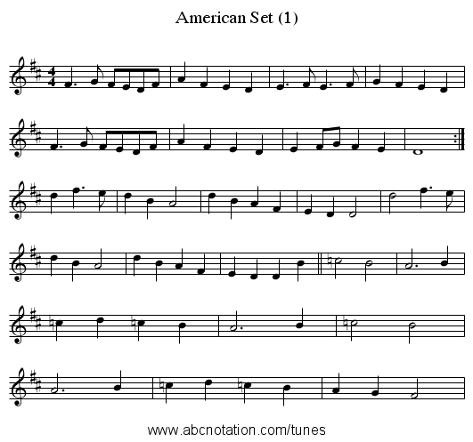 American Set (1) - staff notation