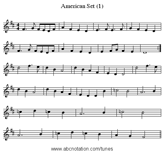 American Set (1) - staff notation