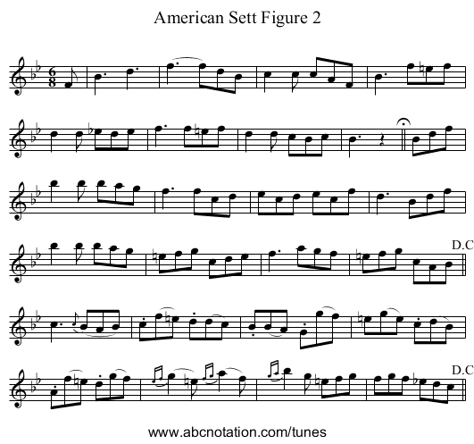 American Sett Figure 2 - staff notation