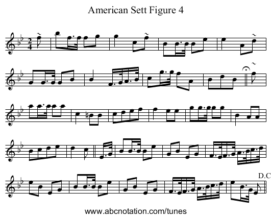American Sett Figure 4 - staff notation