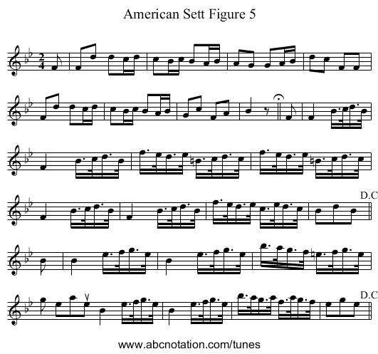 American Sett Figure 5 - staff notation