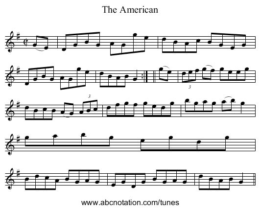 American, The - staff notation