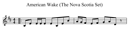 American Wake (The Nova Scotia Set) - staff notation